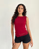 imagen de Rochie Asymmetric Top in Mesh Cherry