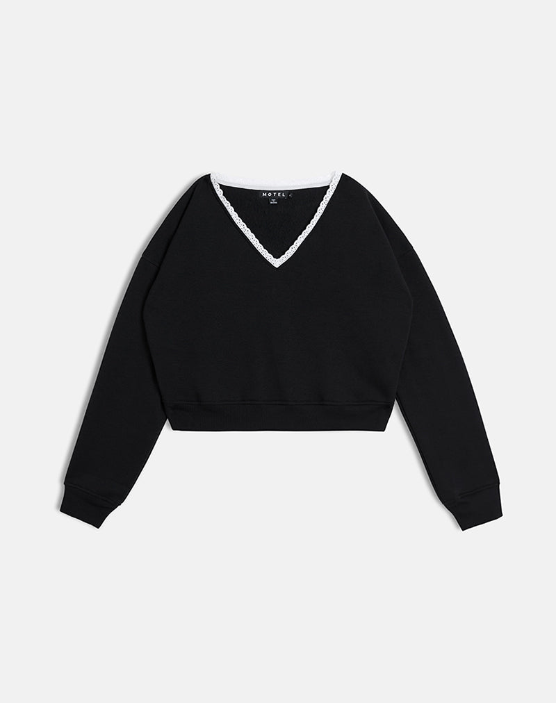Imagen de Rodyn Jumper Negro con Picotado Blanco