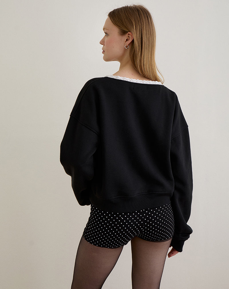Imagen de Rodyn Jumper Negro con Picotado Blanco