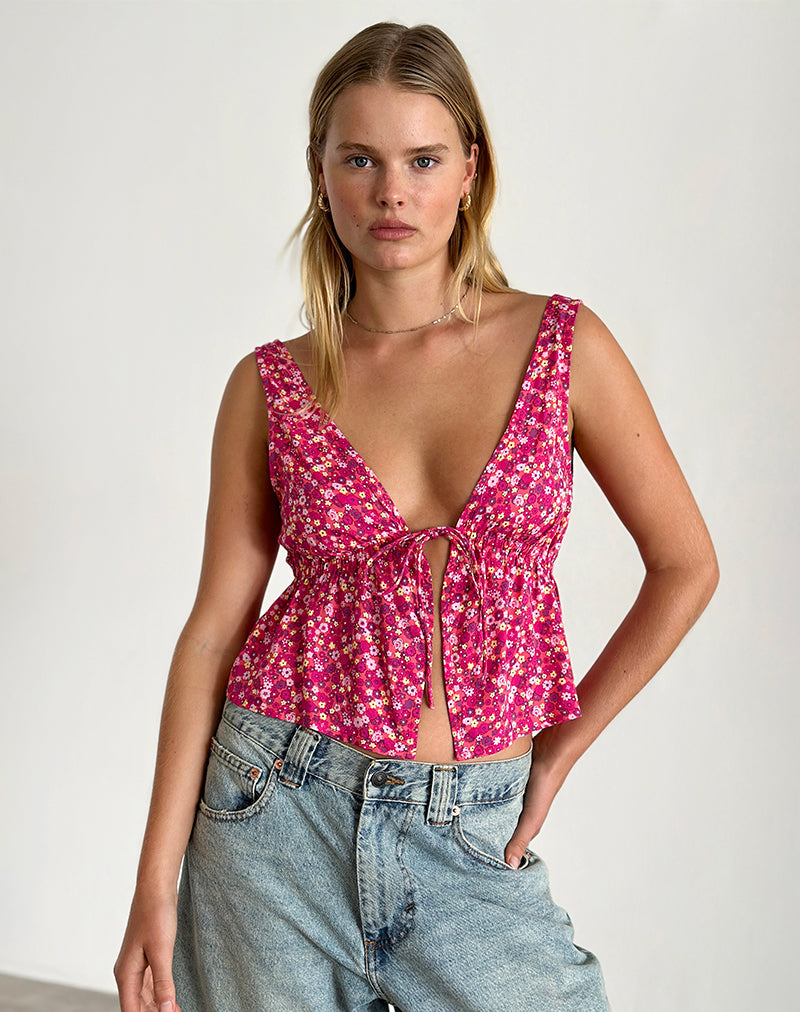 Imagen de Rolia Cami Top en Ditsy Floral Rosa