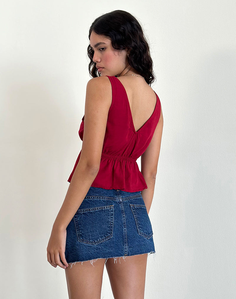 Imagen de Rolia Tie Front Top en Rojo Adrenalina
