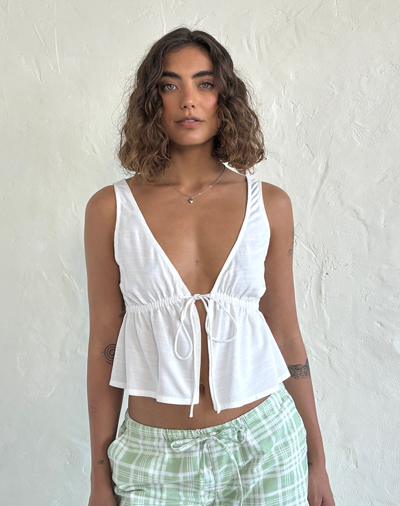 Rolia Tie Front Top Blanco