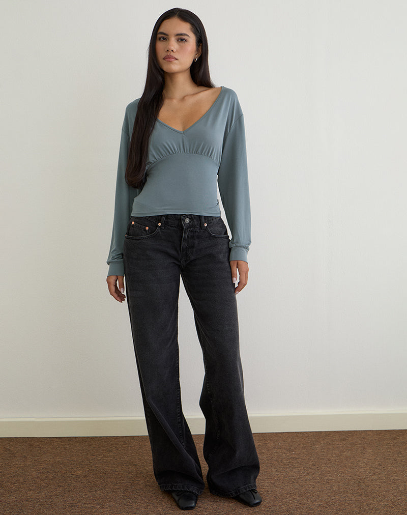 Top Romari en azul ceniza