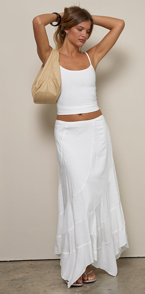 Imagen de la falda Rombe Seamed Fairy Midi en marfil