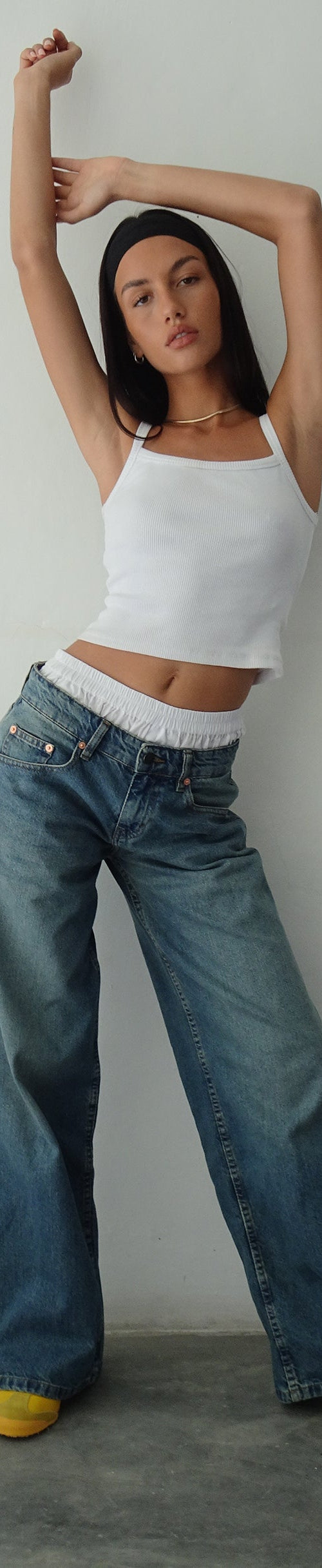 imagen de Roomy Extra Wide Low Rise Jeans en Vintage Blue Green