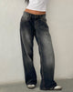 Imagen de Roomy Extra Wide Low Rise Jeans in Grey Used Bleach