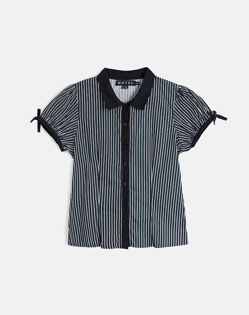 Imagen de Rosabe Blusa en Negro y Gris Monostripe