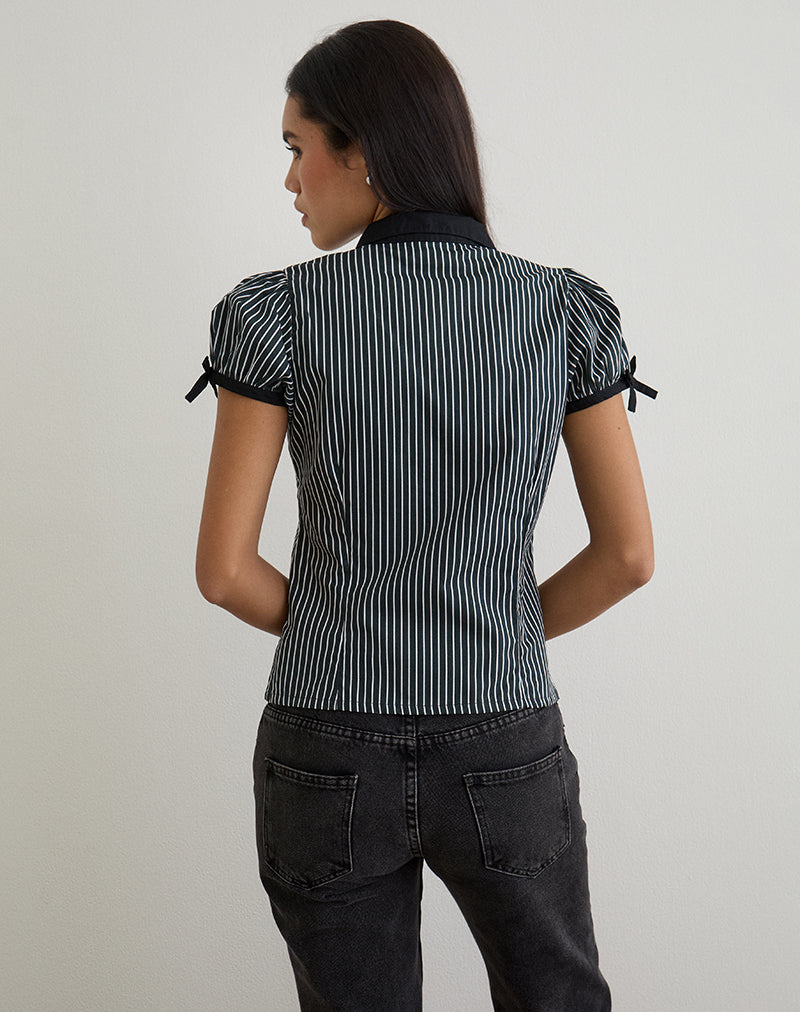 Imagen de Rosabe Blusa en Negro y Gris Monostripe