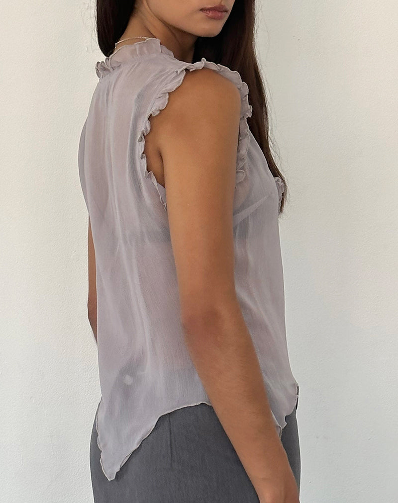 Imagen de Rosalinda Top de gasa gris lila