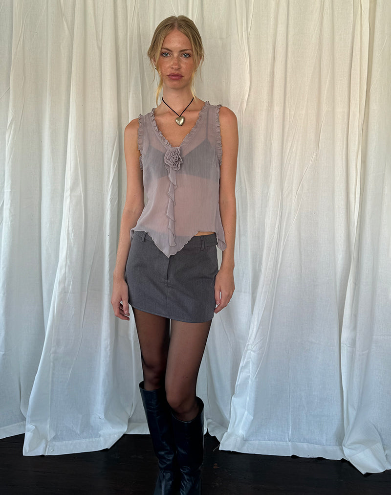 Imagen de Rosalinda Top de gasa gris lila