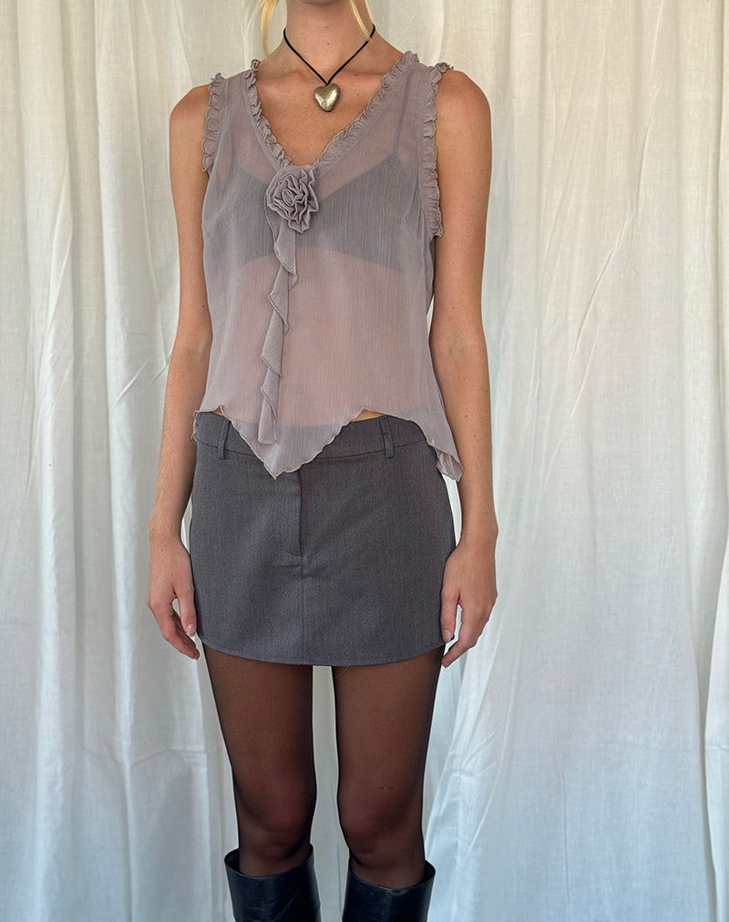 Imagen de Rosalinda Top de gasa gris lila