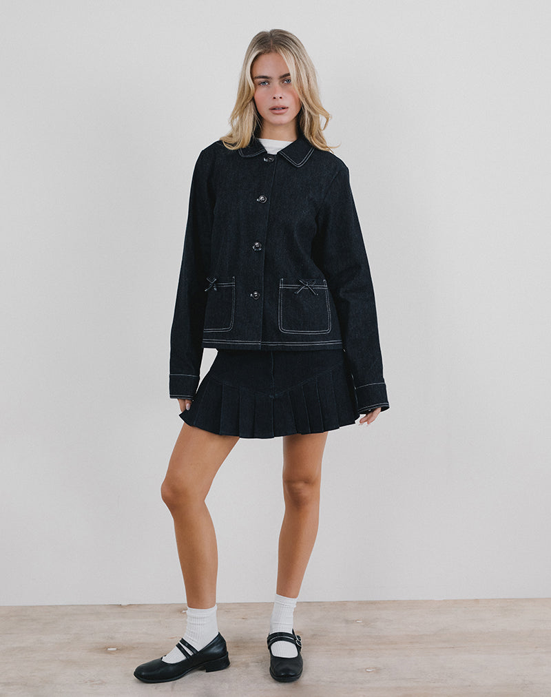 Chaqueta Rosdi con Lazo en Añil Oscuro