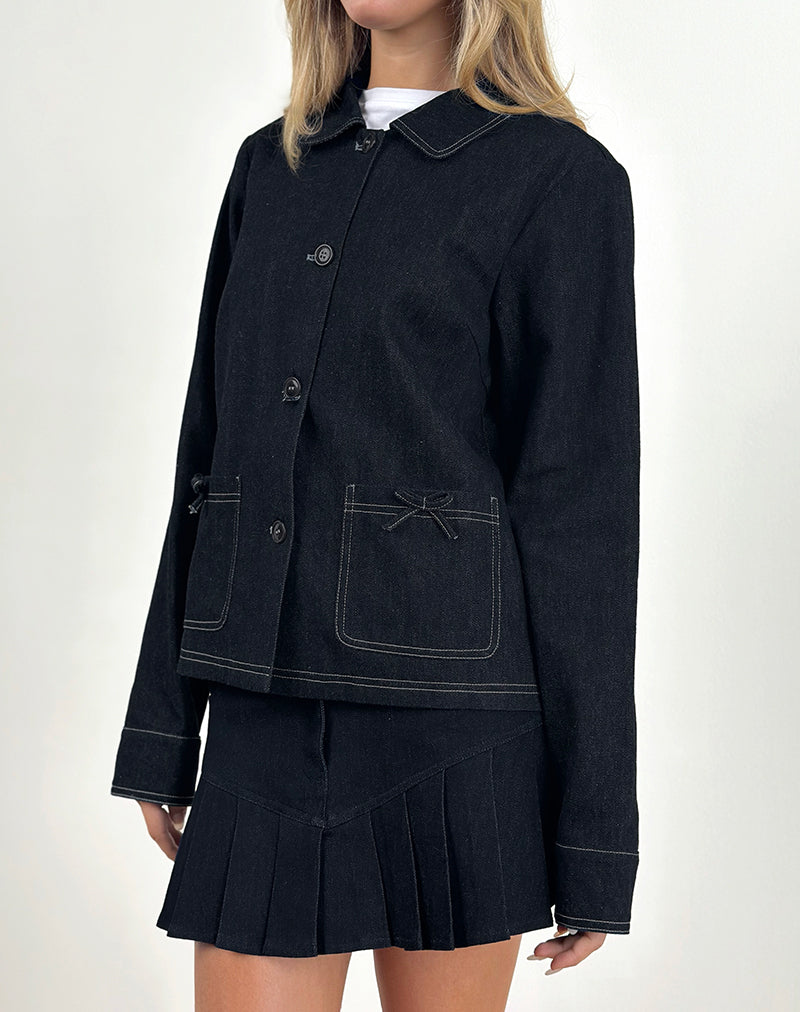 Chaqueta Rosdi con Lazo en Añil Oscuro