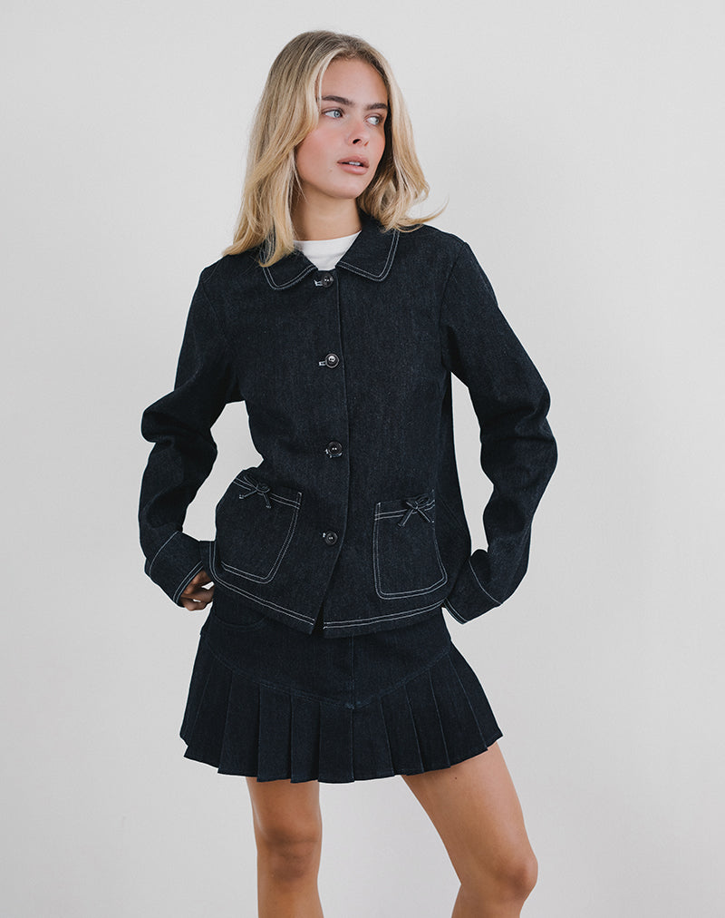 Imagen de Rosdi Chaqueta con lazo en índigo oscuro