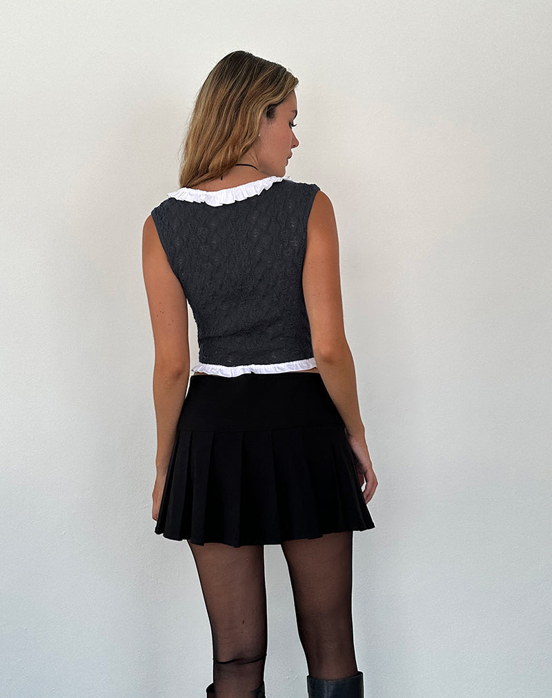 Imagen del chaleco Roslyn Pointelle en gris oscuro