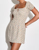 Imagen de Rosmilly Mini Dress in Antique Blue Floral Ivory