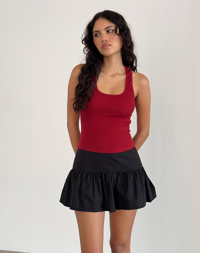 imagen de Roxe Ribbed Vest Top en Adrenaline Red