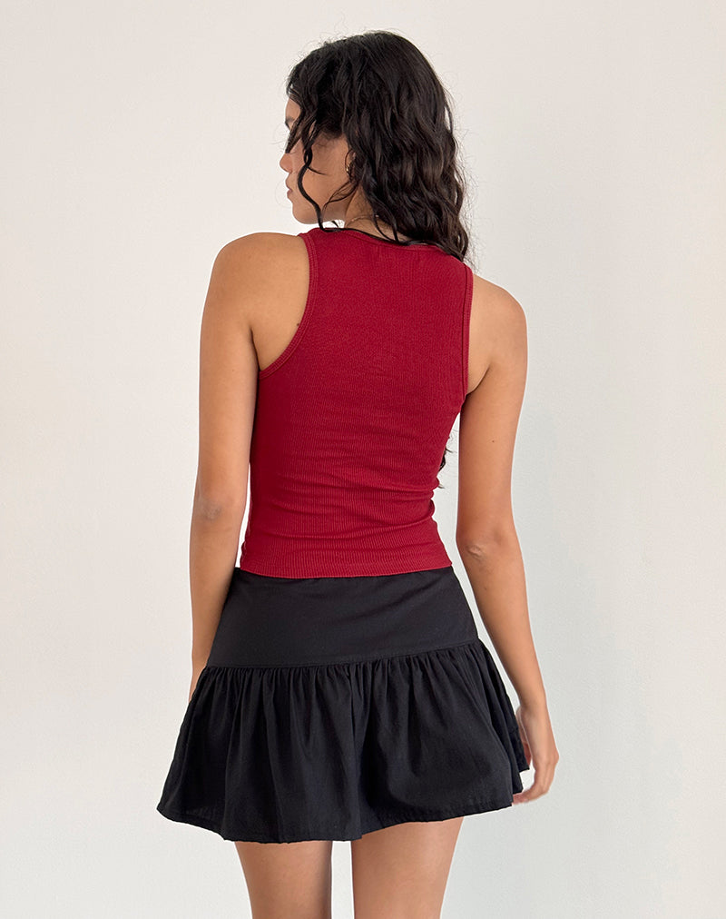 imagen de Roxe Ribbed Vest Top en Adrenaline Red