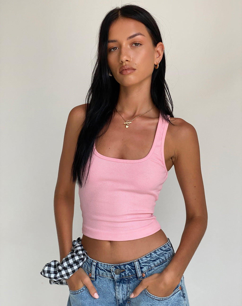 Chaleco acanalado Roxe en rosa ballet