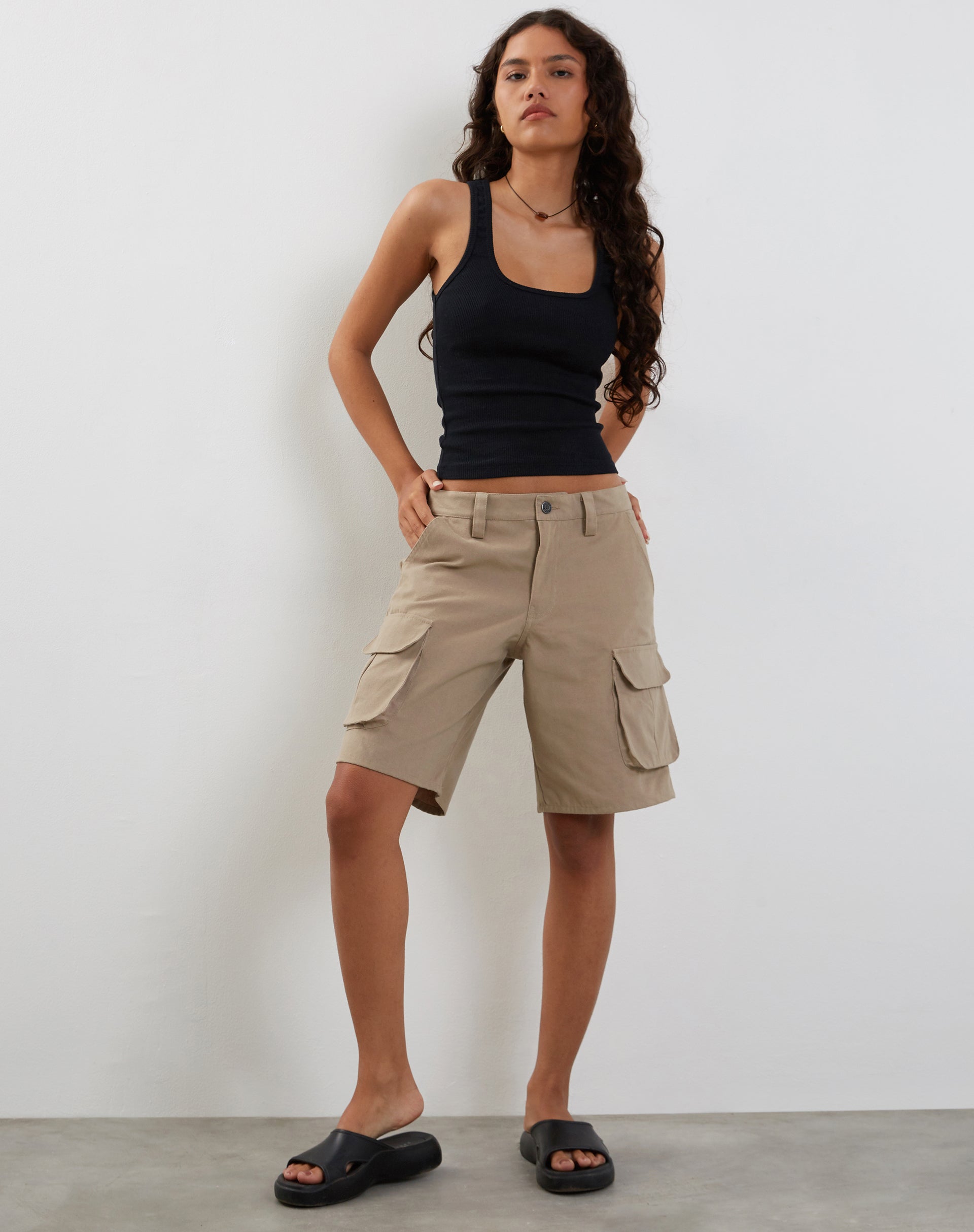 Imagen de Roxe Ribbed Vest Top en Negro