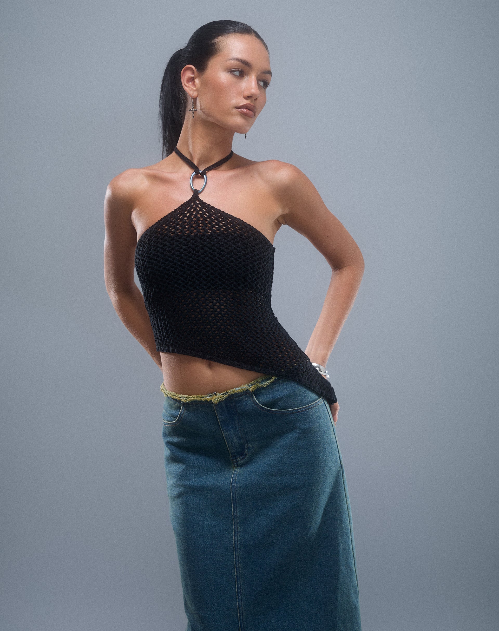 Imagen de Royani Top de cuello redondo en punto negro