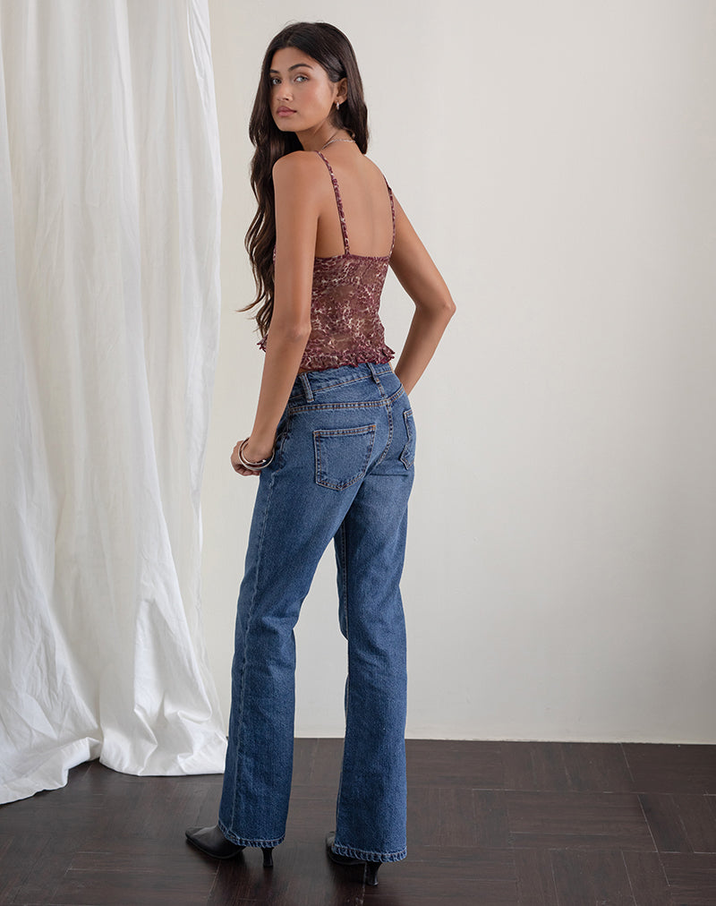 Imagen de Rumaysa Top de encaje estampado y manchas abstractas de leopardo