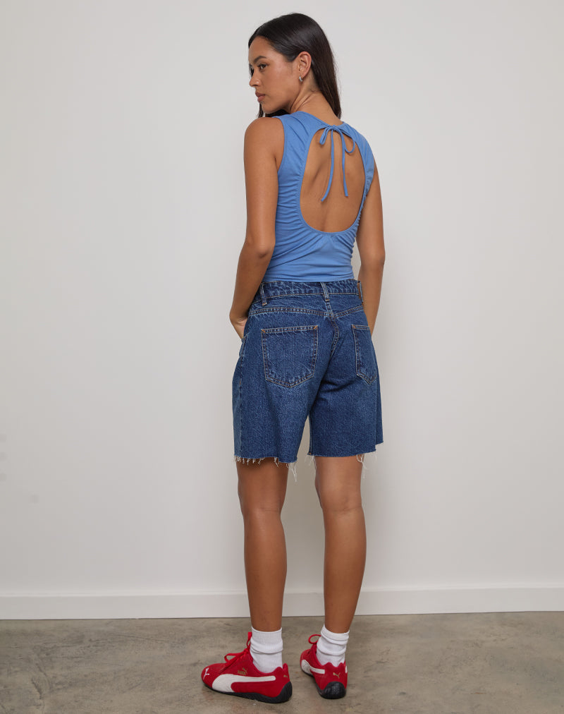 Imagen de Runaba Camiseta de tirantes sin espalda en Ibiza Azul