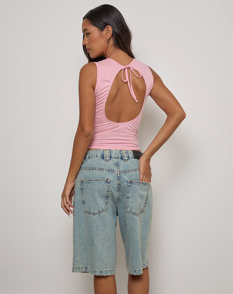Camiseta de tirantes sin espalda Runaba de rayas rosa ballet