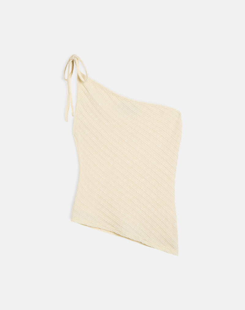 Top Rusana de punto diagonal transparente Buttercream