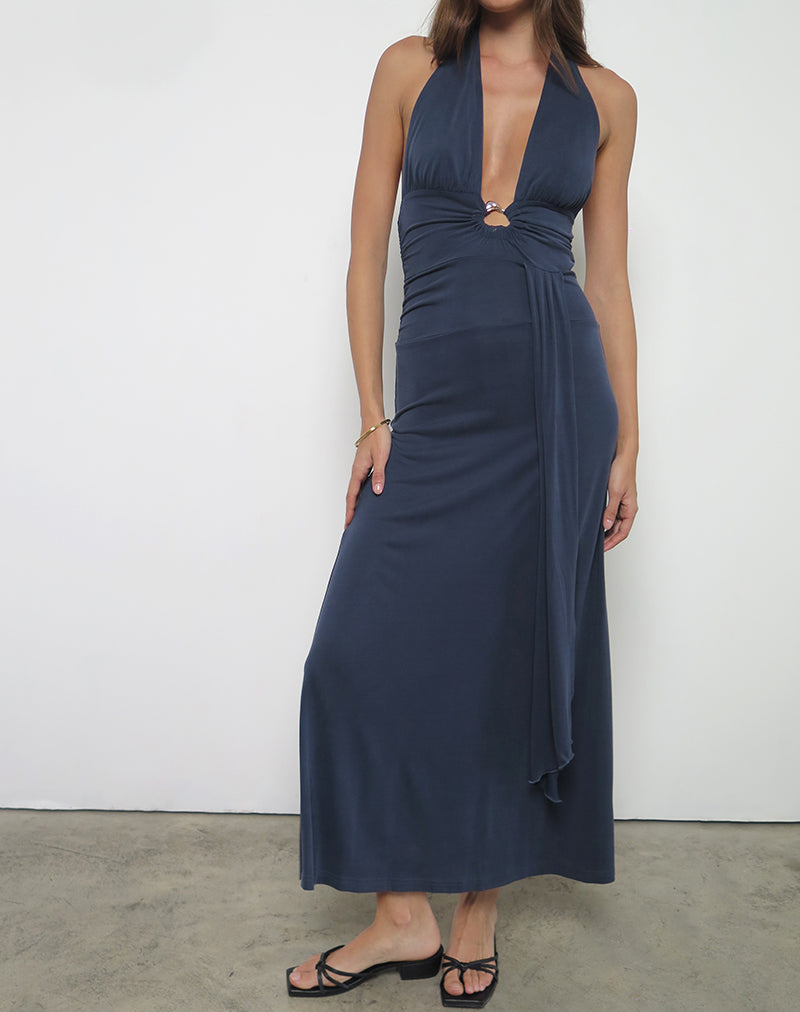 Imagen de Ryoko Maxi Dress in Cupro Ocean Storm