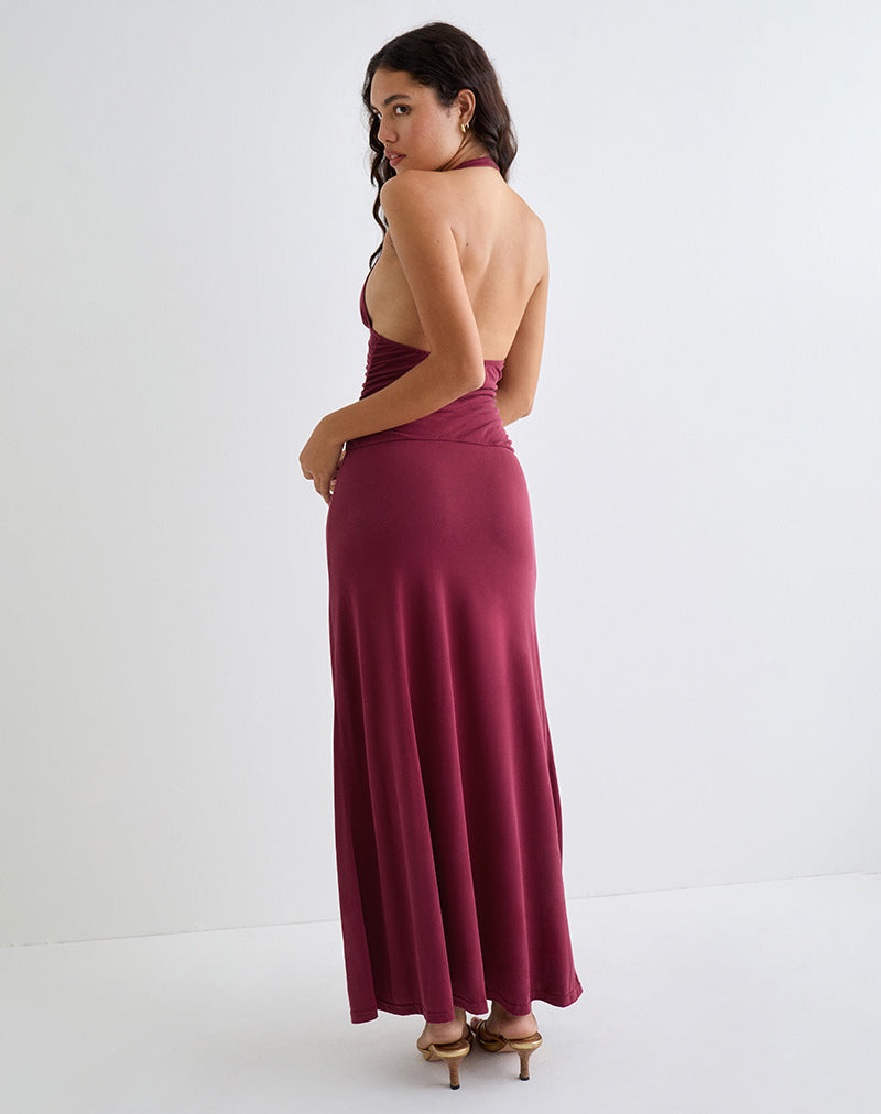 Imagen de Ryoko Maxi Dress in Cupro Borgoña