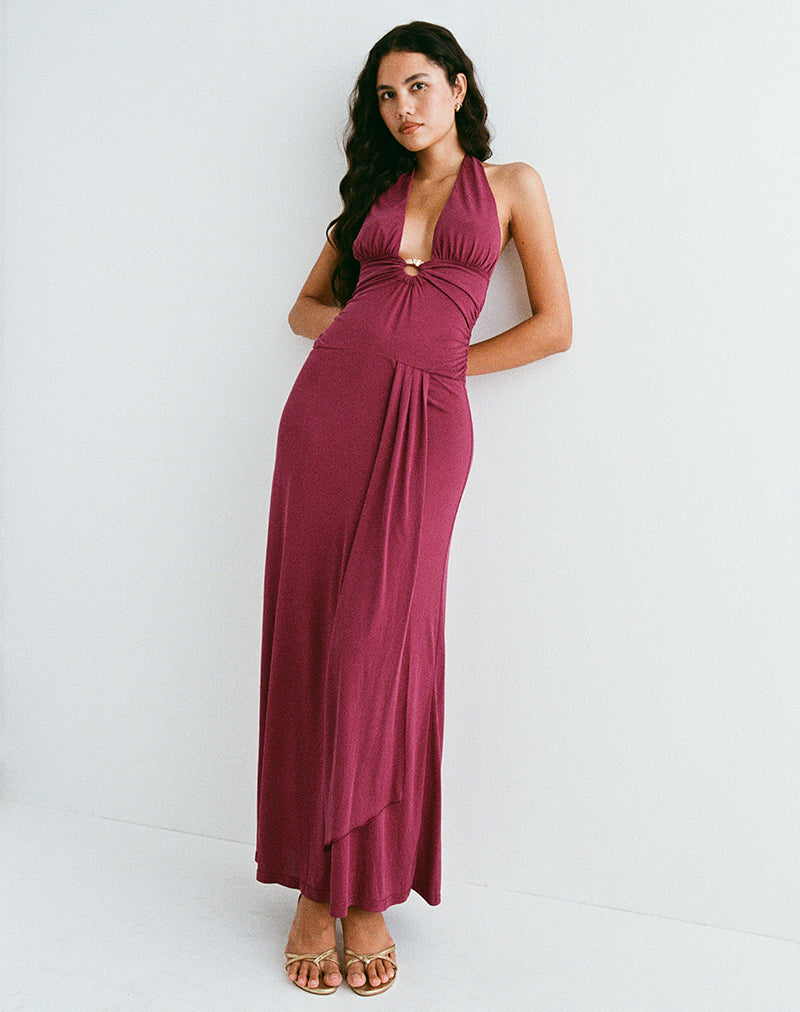 Imagen de Ryoko Maxi Dress in Cupro Borgoña