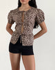 Imagen de Ryota Tie Front Blouse in Leopard Sandstorm