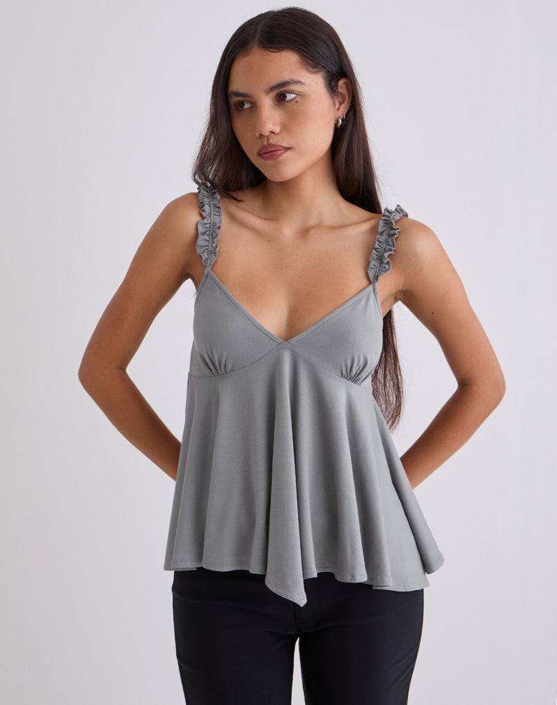 Sable Floaty Cami Top in Jersey Grey