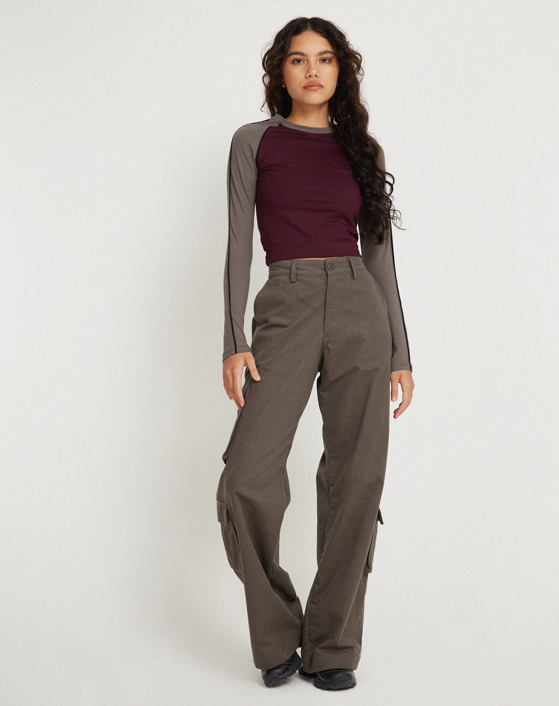 Imagen de Sachiel Top de manga larga en Oxblood Cloudburst Negro
