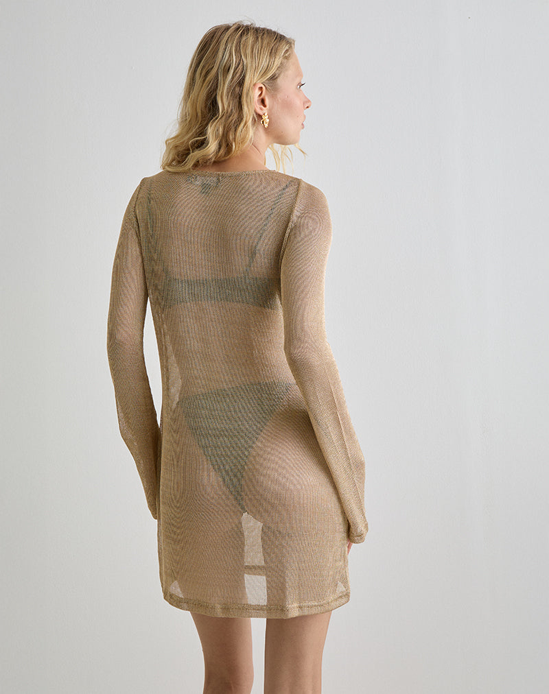 Imagen del minivestido Sachin de cadena dorada