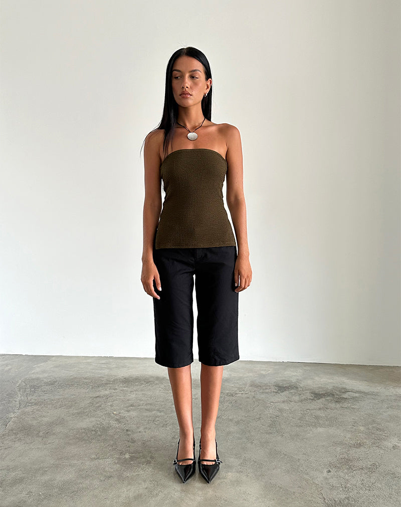 Imagen de Sadi Tube Top en chocolate texturizado
