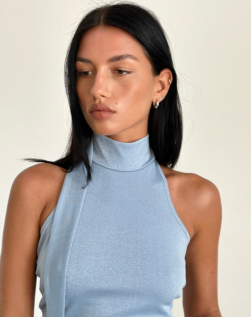 Imagen de Saeran Top Cuello Haltern en Azul Shimmer