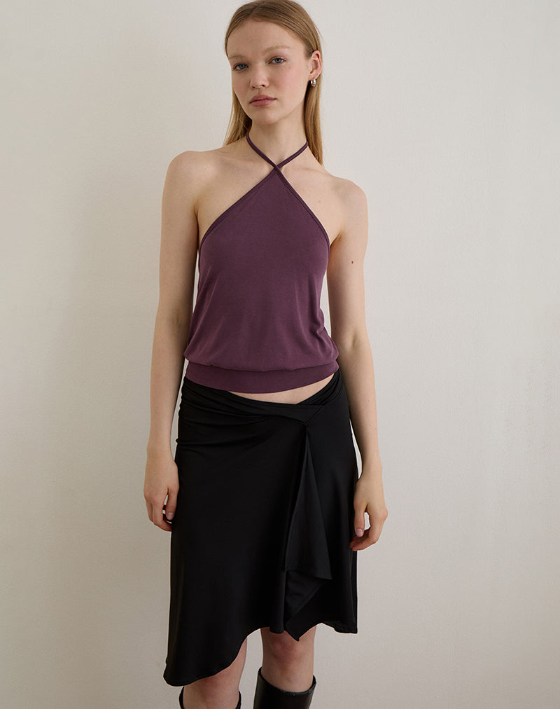 Saerin Top sin mangas en cupro morado oscuro