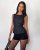 Imagen de Saima Open Back Tank Top in Dark Indigo Chambray