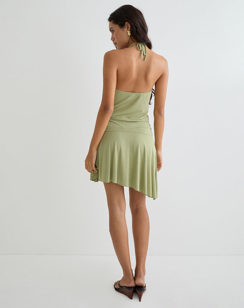 Imagen de Saira Mini Vestido Cuello Halter en Sage