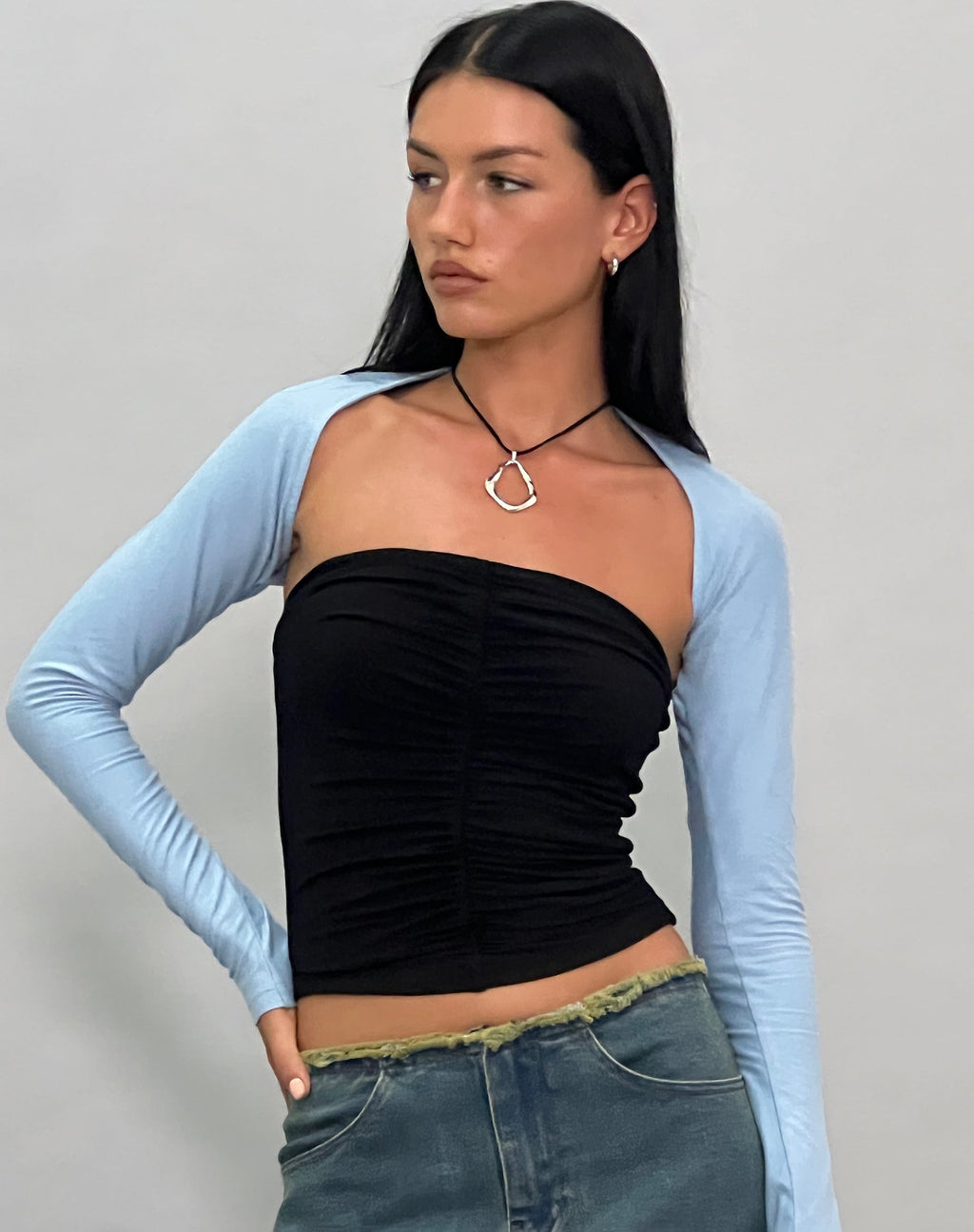 Ladri Shrug Top en azul Nantucket