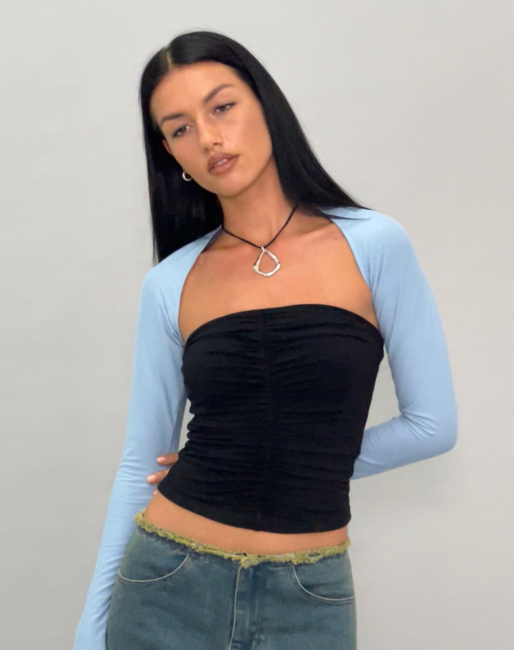 Sajna Bandeau Acanalado en Negro