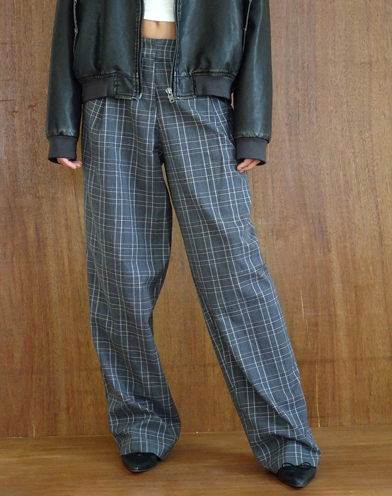 Imagen de Sakaria Pantalones anchos de cuadros grises