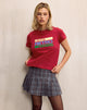 Imagen de Saki Tee in Adrenaline Red with Motel Retro Club Motif