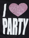 I Love Party Print Negro
