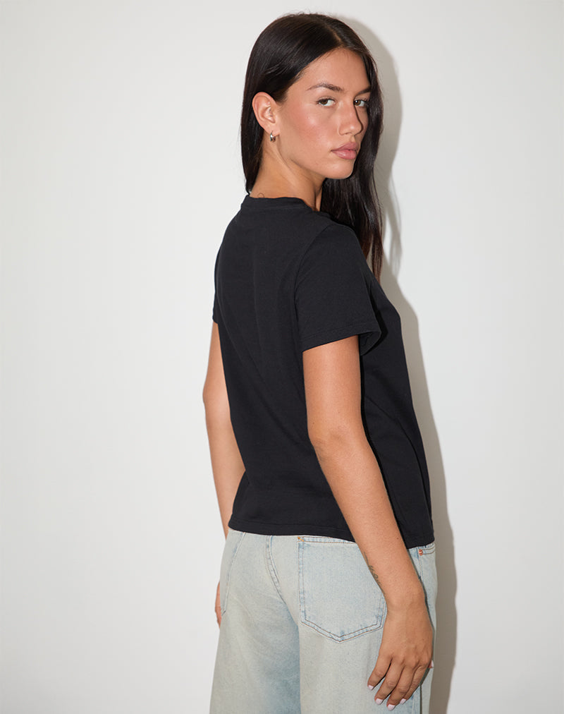 Imagen de Saki Tee in Black I Love Party Print