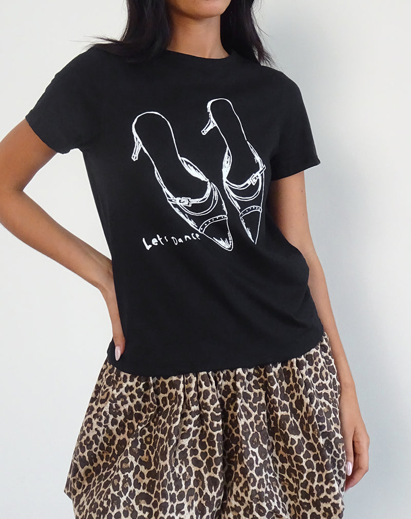 Imagen de Saki Tee in Black with Lets Dance Print
