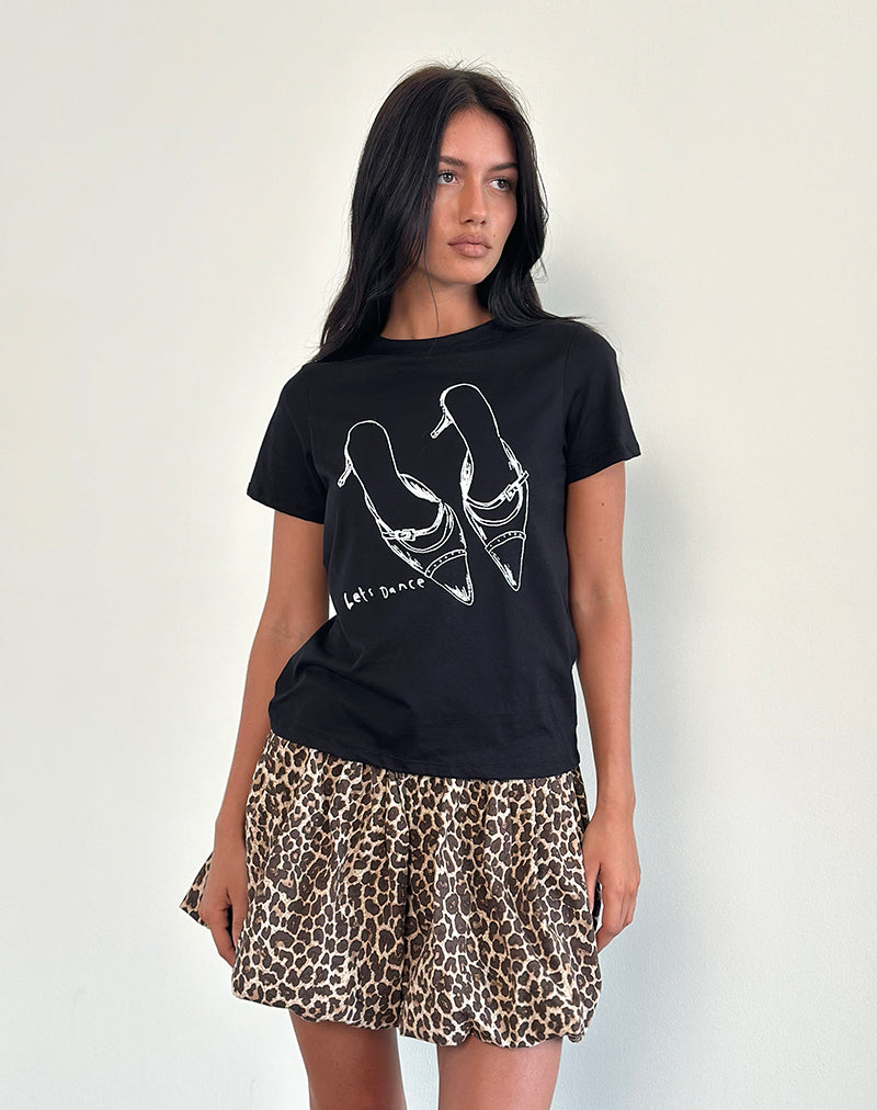 Imagen de Saki Tee in Black with Lets Dance Print