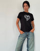 Imagen de Saki Tee in Black with Love Tie Dye